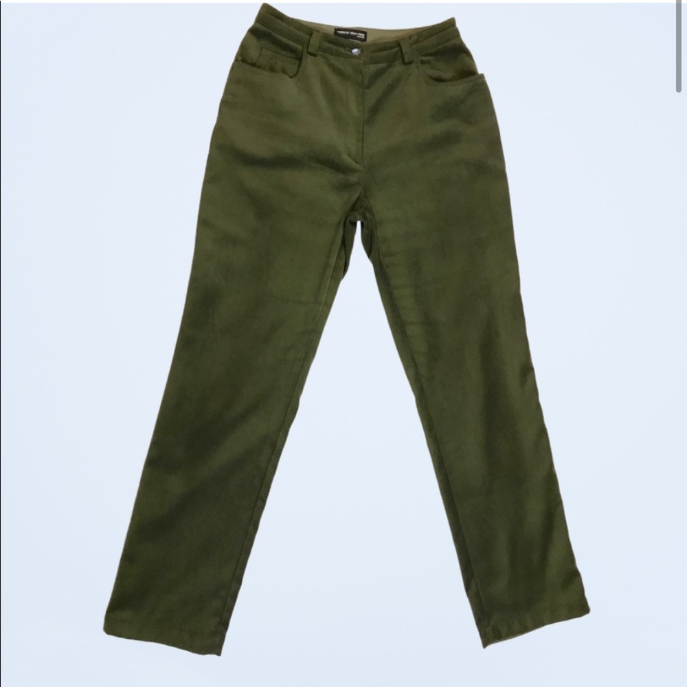 DONATED - Vintage Dark Green Velvet Straight Leg Pants